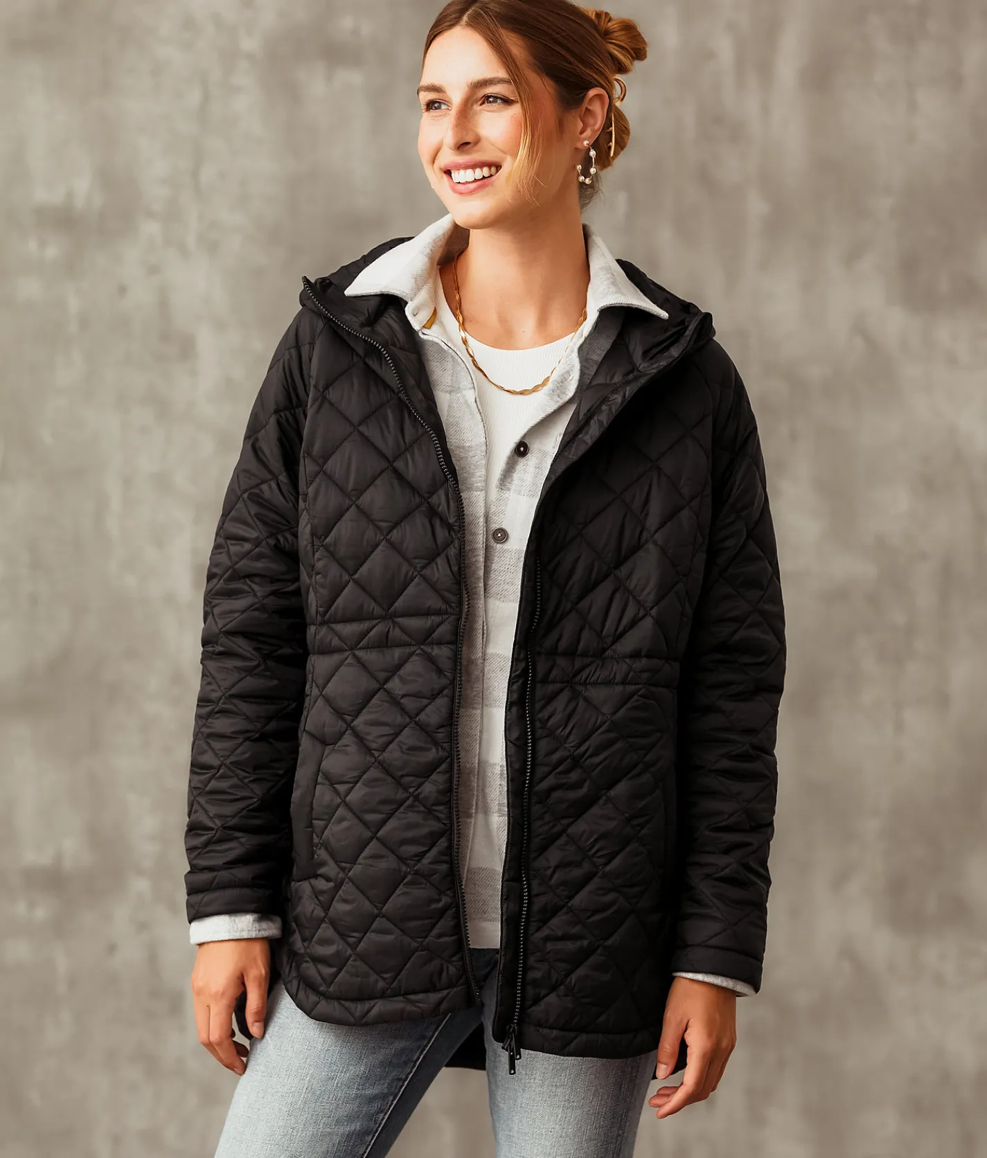 Buckle Black Quilted Puffer Jacket Black Online