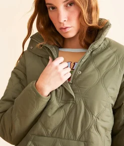 Tops | BKE Quilted Quarter Snap Pullover Olive