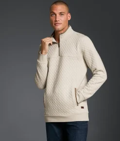 Outpost Makers Quilted Quarter Zip Pullover Summer Sand Online