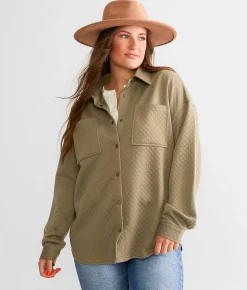 BKE Quilted Shacket Vetiver Sale