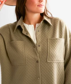 BKE Quilted Shacket Vetiver Sale