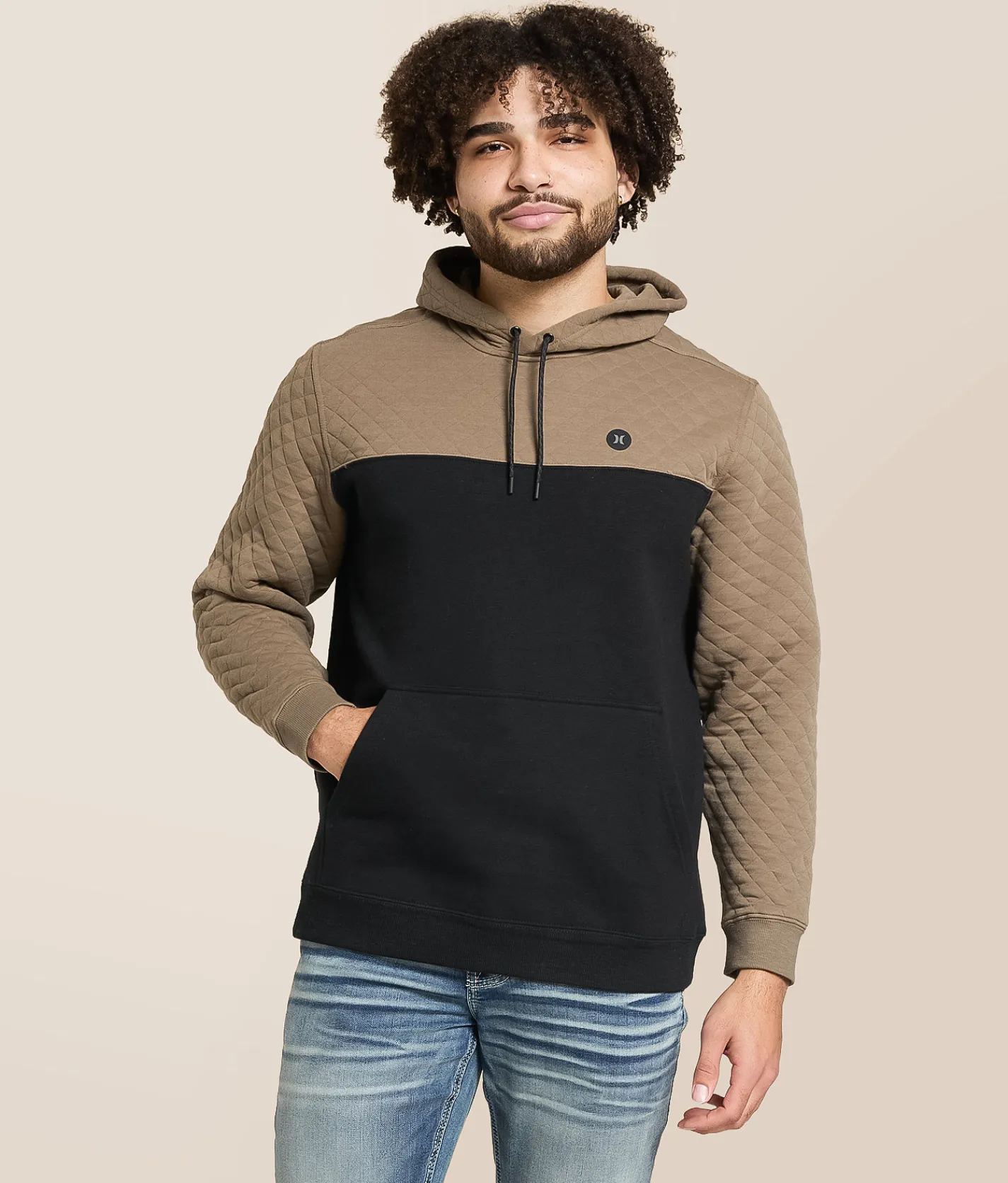 Tops | Hurley Quilted Slub Hooded Sweatshirt Black