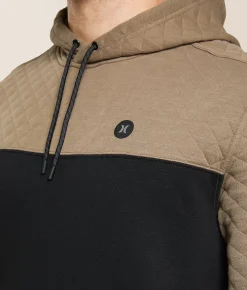 Tops | Hurley Quilted Slub Hooded Sweatshirt Black