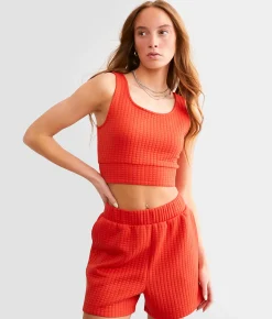 Gilded Intent Quilted Stitch Cropped Tank Top Grenadine Discount