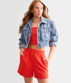 Bottoms|Shorts | Gilded Intent Quilted Stitch Shorts Grenadine