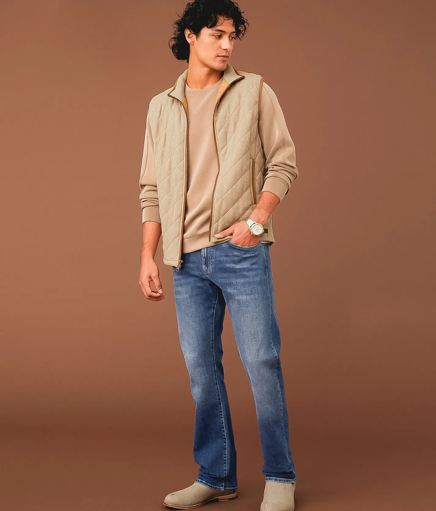 Outpost Makers Quilted Vest Light Brown