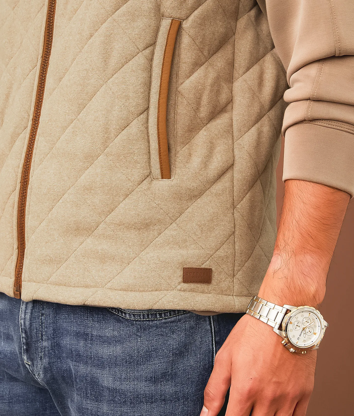 Outpost Makers Quilted Vest Light Brown