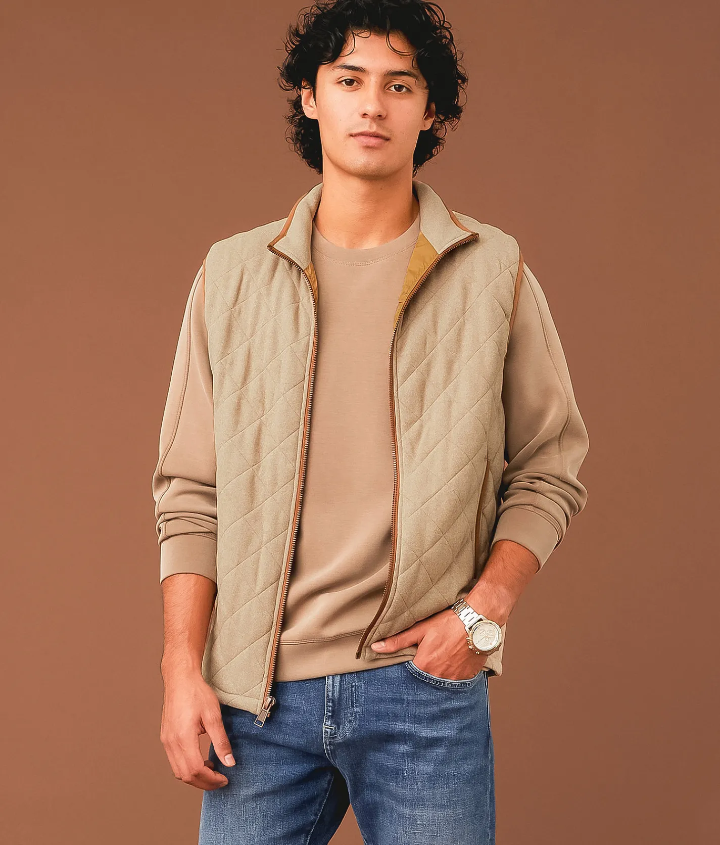Outpost Makers Quilted Vest Light Brown