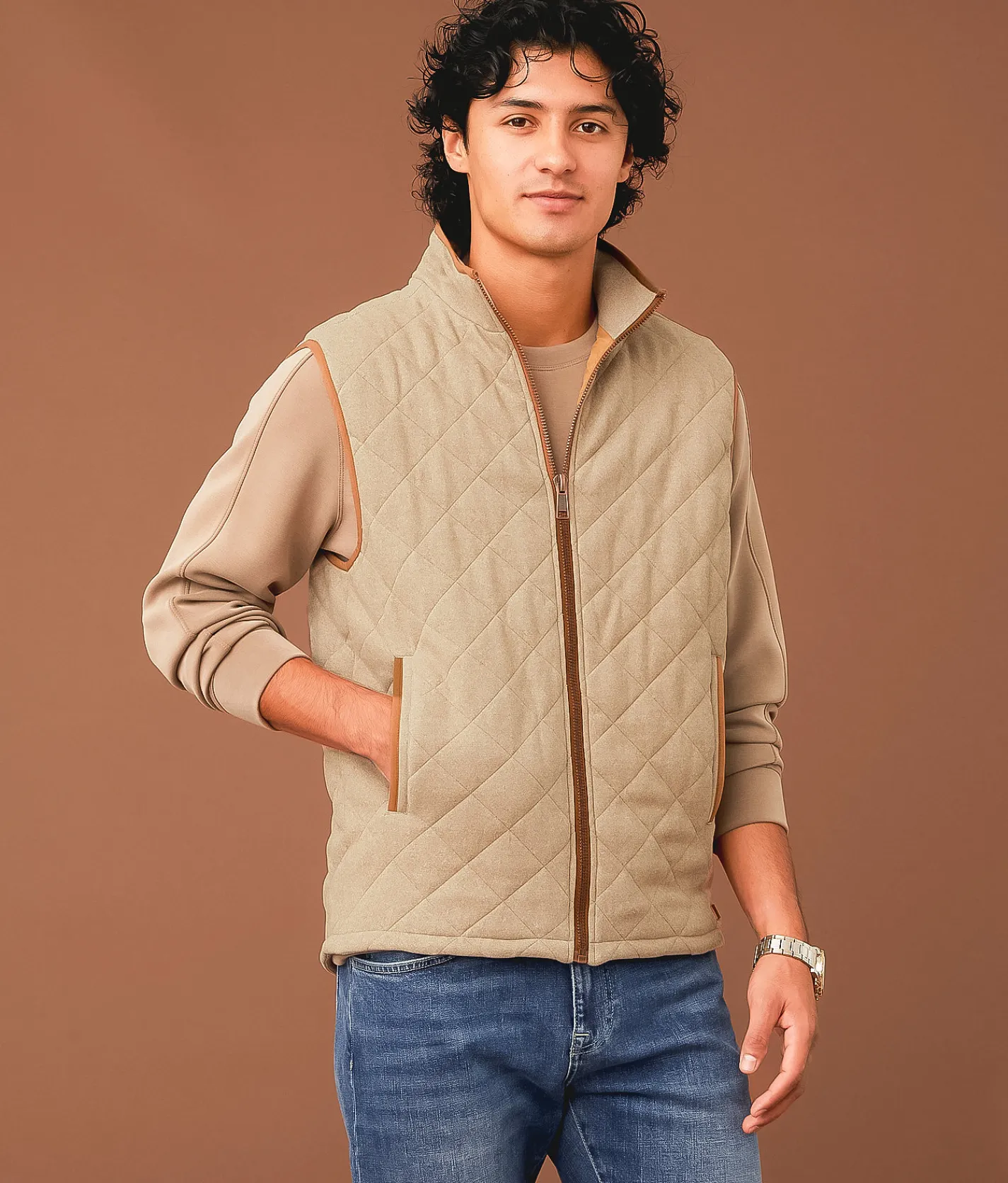 Outpost Makers Quilted Vest Light Brown