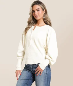 Free People Quinn Henley Thermal Salsa Clearance
