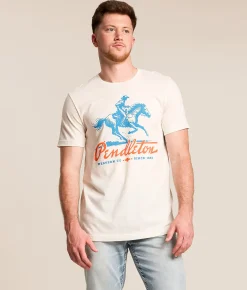 Pendleton Racehorse Vintage T-Shirt White Blue Best