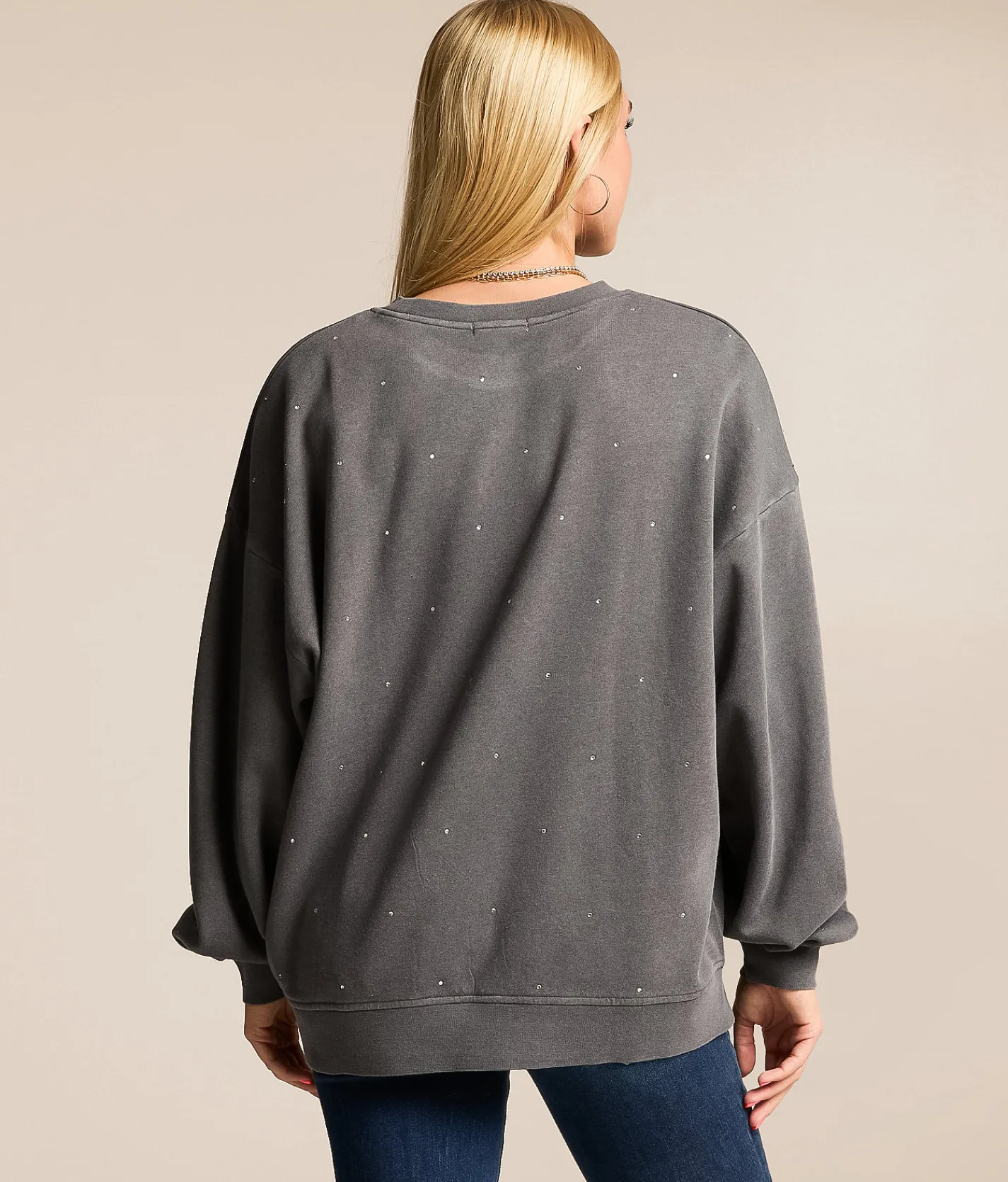 Tops | Modish Rebel 1963 Racing Rhinestone Pullover Washed Black