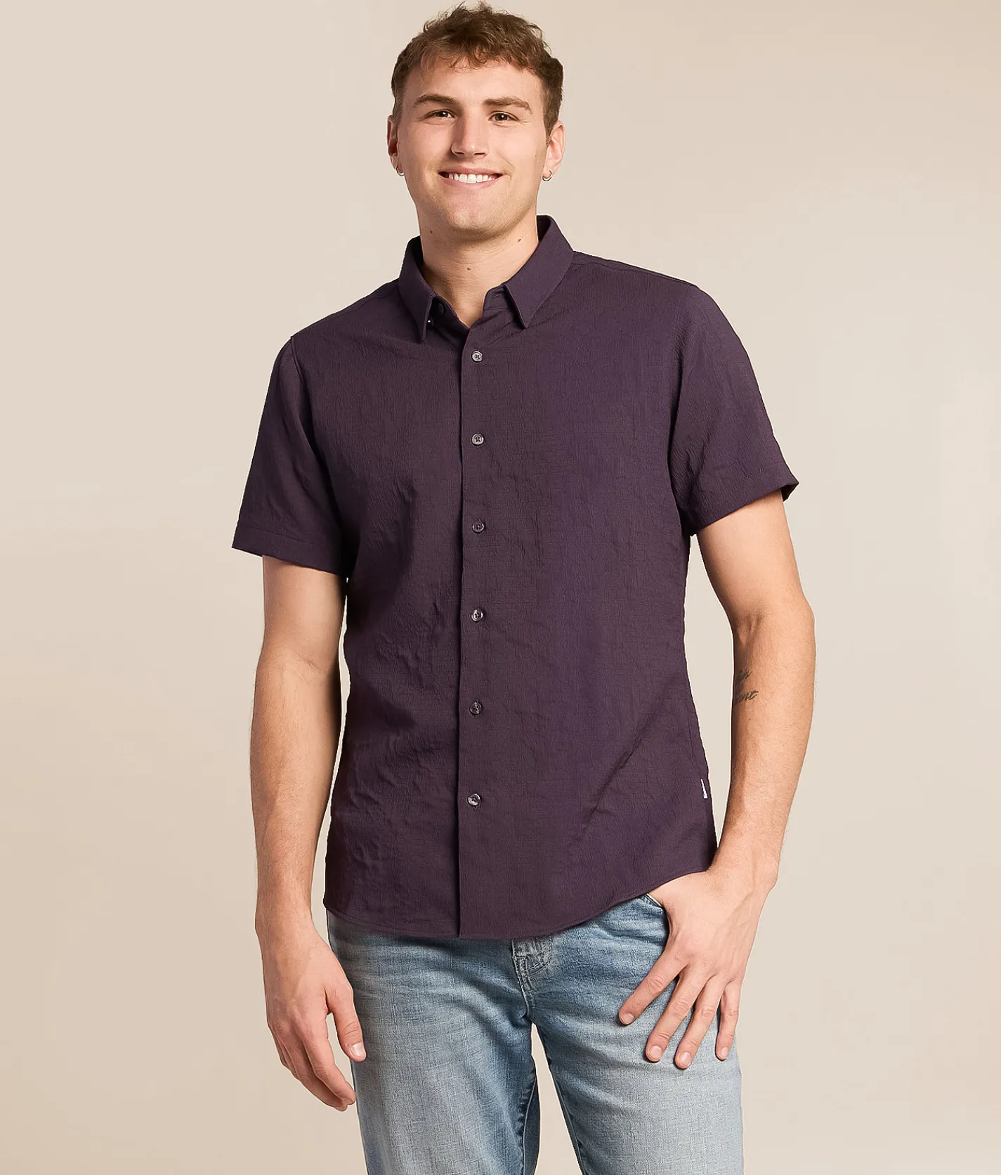 Tops | 7Diamonds Rafael Shirt Eggplant