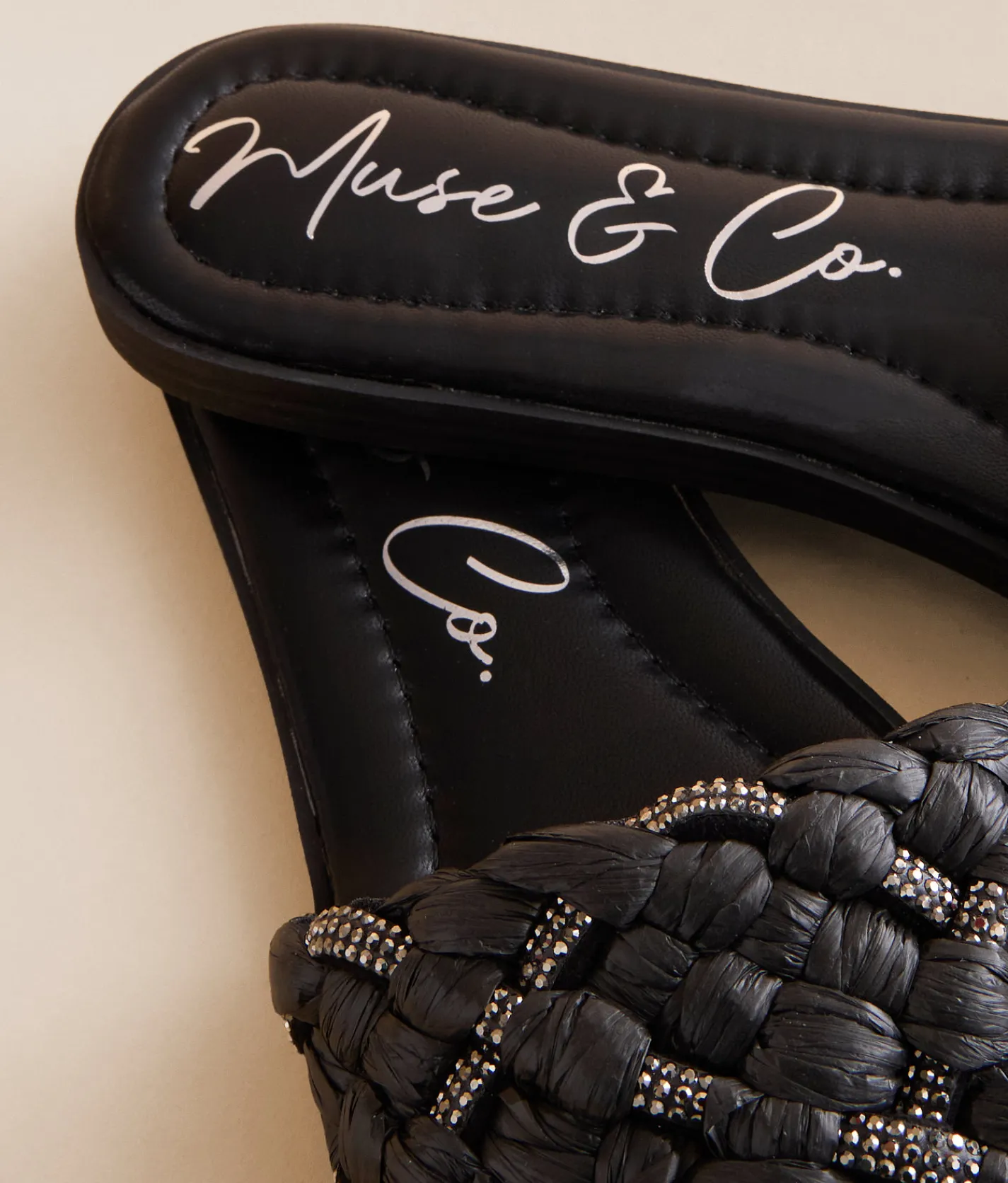 Shoes | Muse & Co. Raffia Glitz Sandal Black