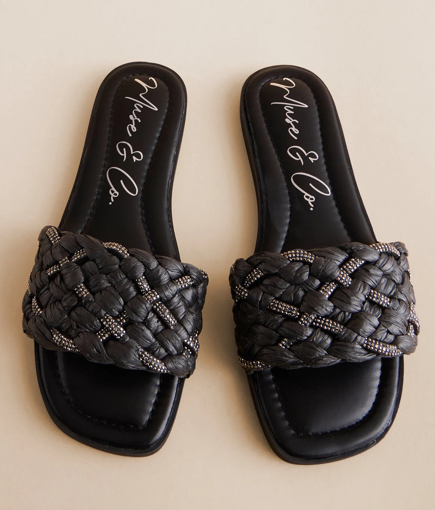 Shoes | Muse & Co. Raffia Glitz Sandal Black