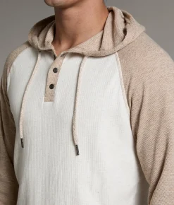Tops | BKE Raglan Henley Hoodie Dune Tofu
