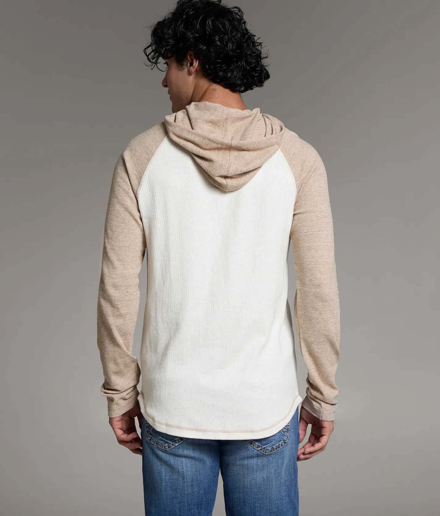 Tops | BKE Raglan Henley Hoodie Dune Tofu