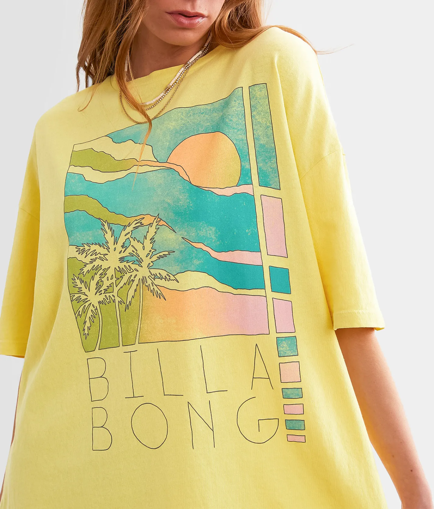 Billabong Rainbow Skies Oversized T-Shirt Limelight