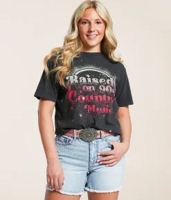 Tops | American Highway Raised On 90s Country T-Shirt Vintage Black Pigment Dye