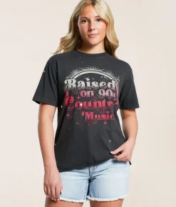 Tops | American Highway Raised On 90s Country T-Shirt Vintage Black Pigment Dye