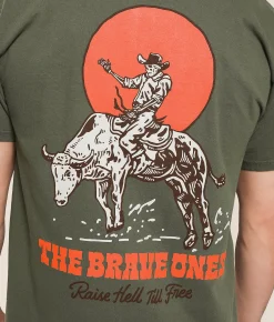 The Brave Ones Raise Hell II T-Shirt Green Clearance