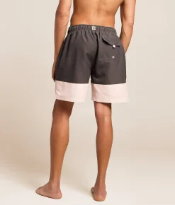 Bottoms|Swimwear | Sunset x Vine Ralphie Two Tone Swim Trunks Charcoal