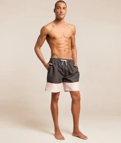 Bottoms|Swimwear | Sunset x Vine Ralphie Two Tone Swim Trunks Charcoal