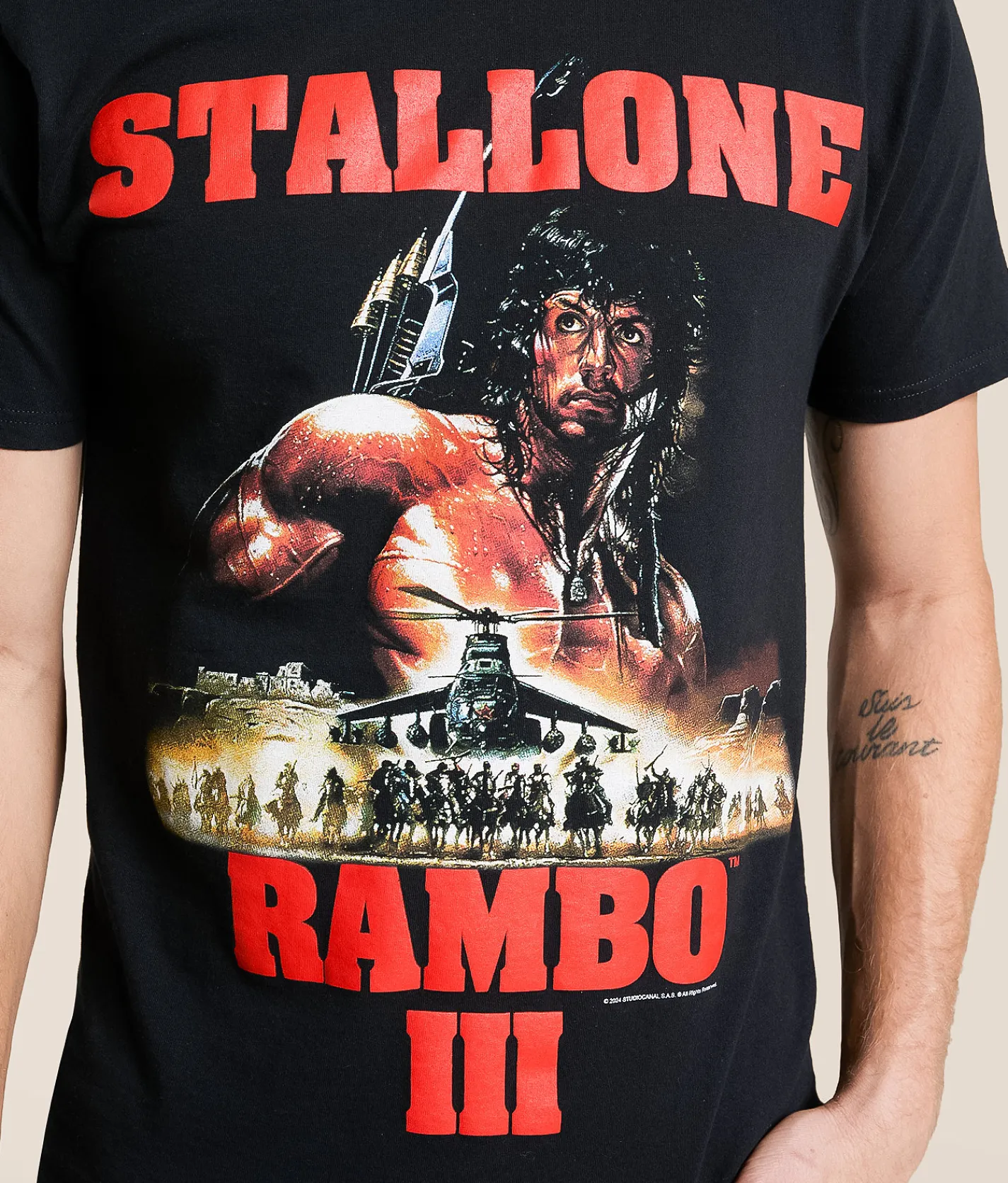 Screen Stars Rambo III T-Shirt Black Hot