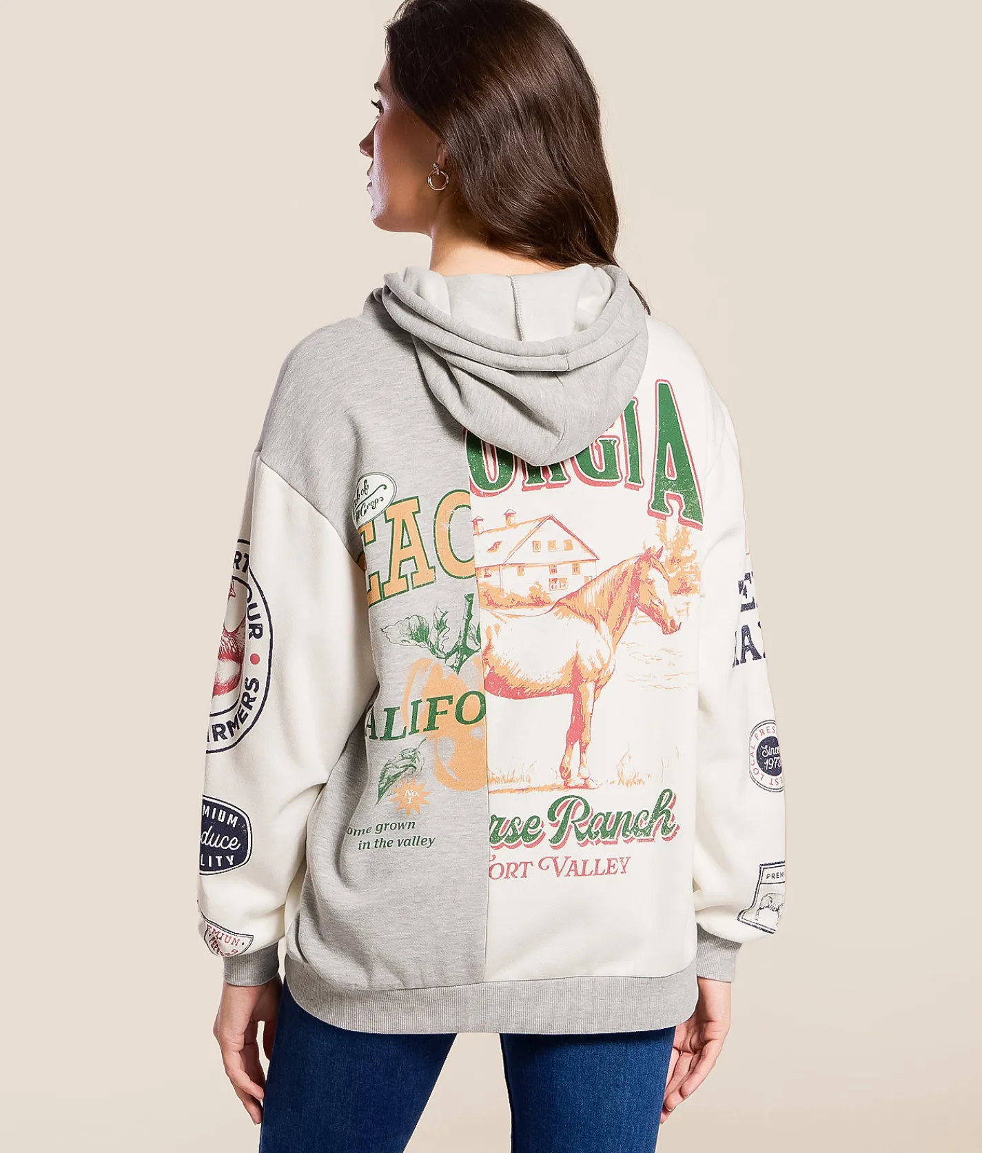 Tops | Modish Rebel Ranch & Seed Hooded Sweatshirt Marshmallow