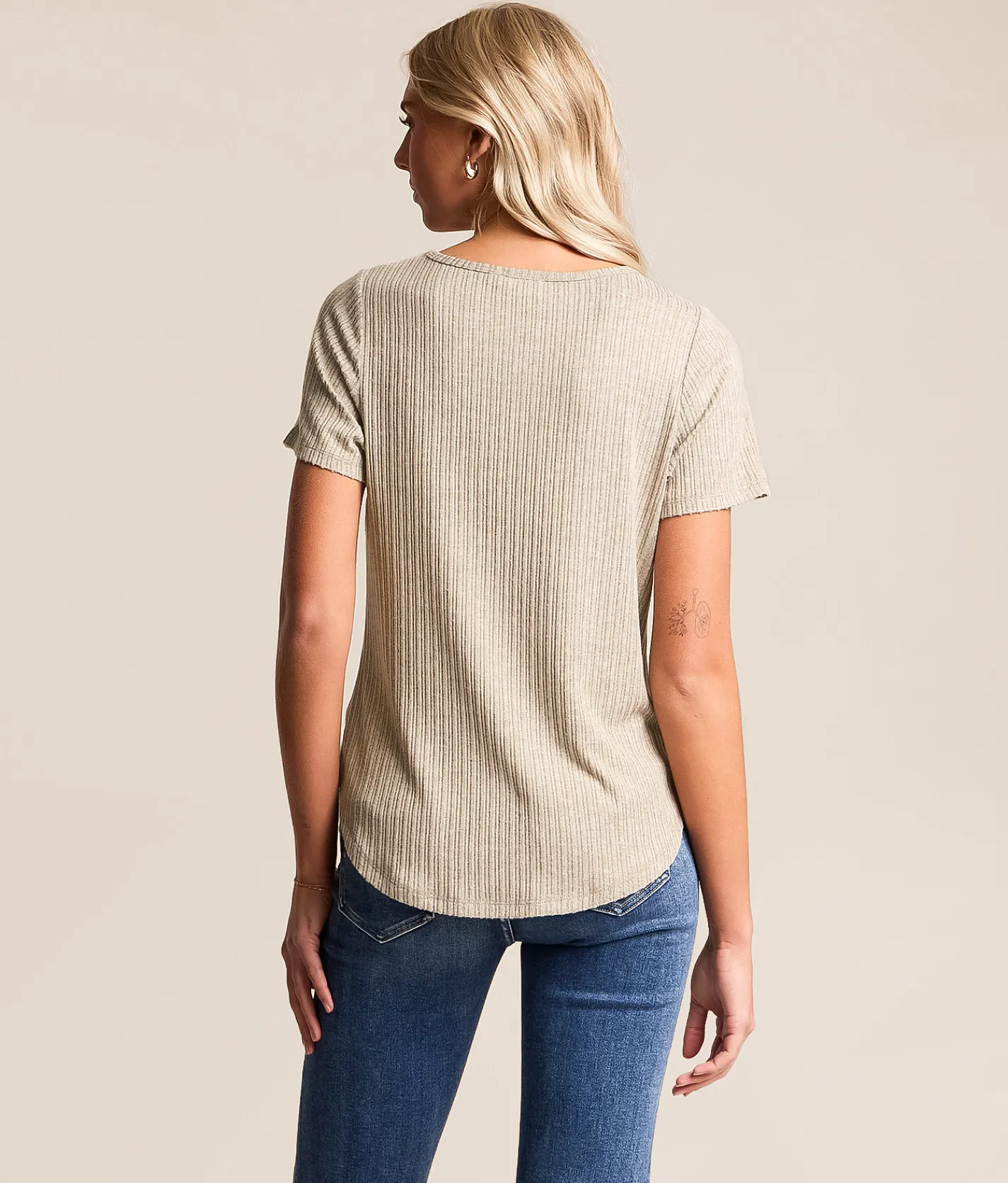 White Crow Raquel Cut-Out Top Taupe Stone Outlet
