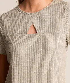 White Crow Raquel Cut-Out Top Taupe Stone Outlet