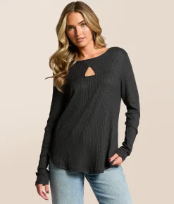 Tops | White Crow Raquel Cut-Out Top Black