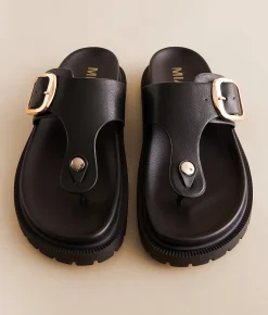 Shoes | Mia Ravienn Big Buckle Sandal Black