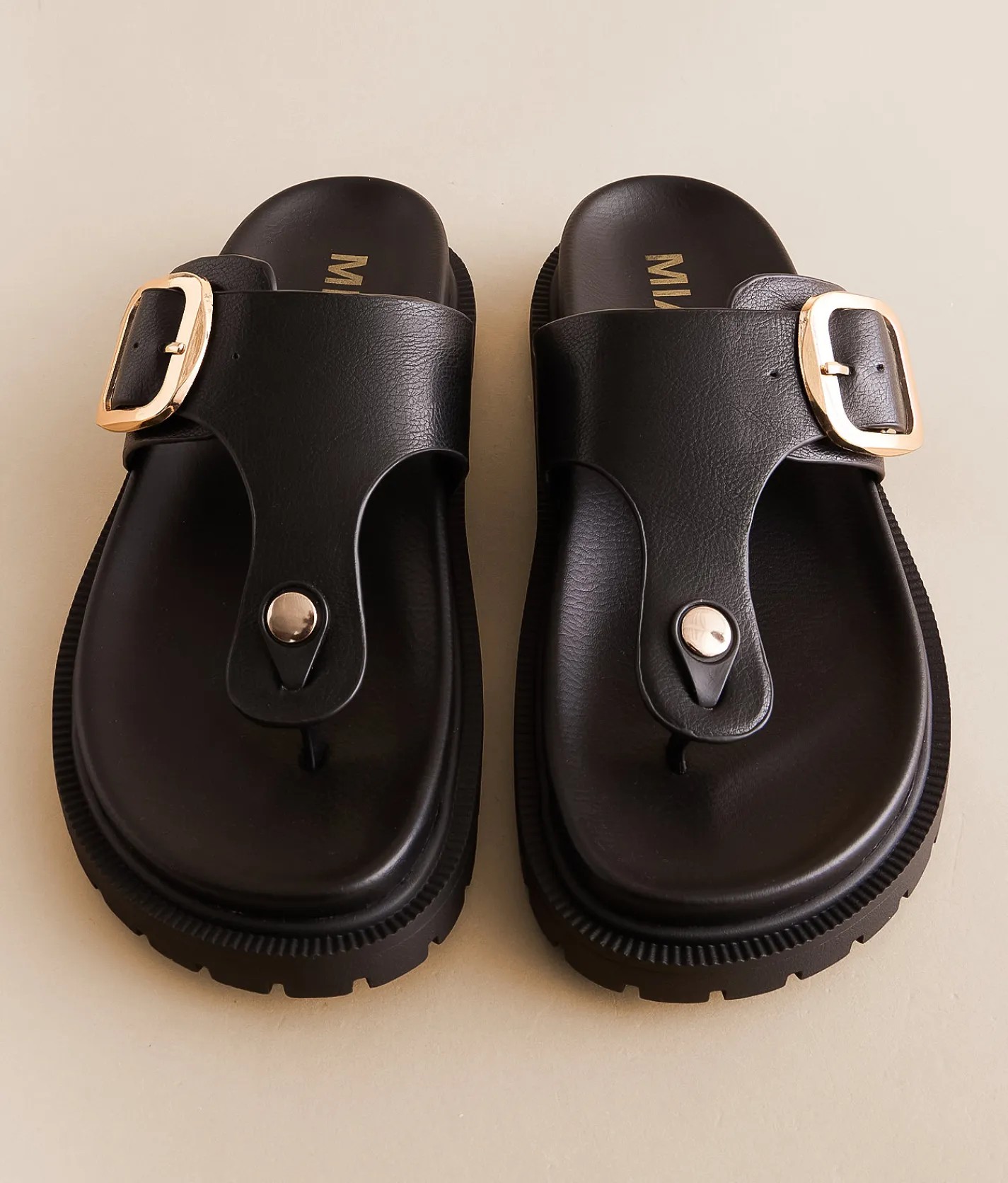 Shoes | Mia Ravienn Big Buckle Sandal Black