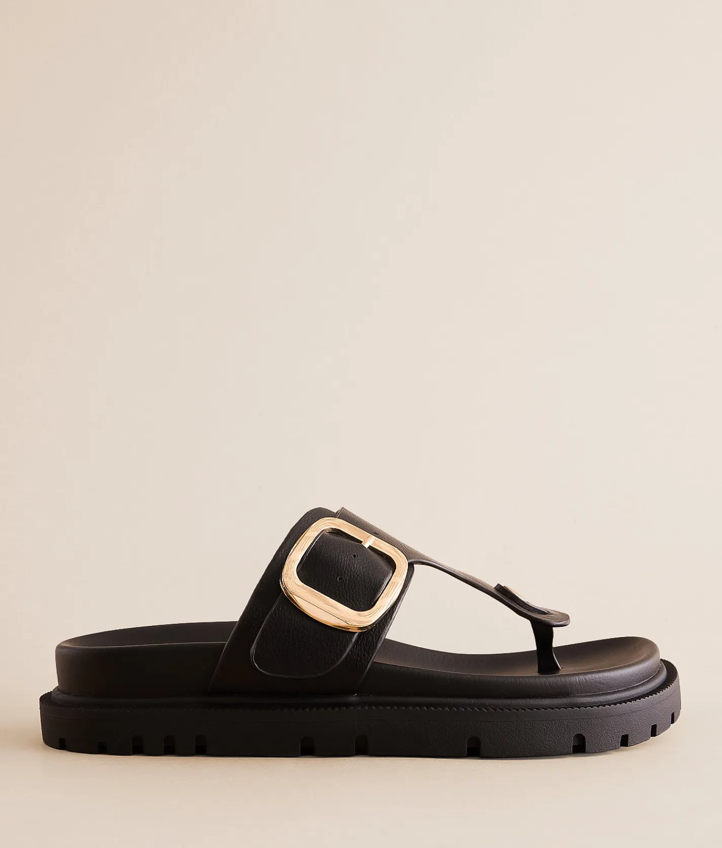 Shoes | Mia Ravienn Big Buckle Sandal Black