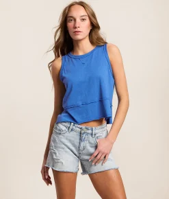 Tops | FITZ + EDDI Raw Edge Cropped Tank Top Campanula