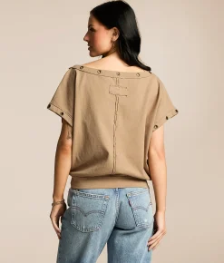 Tops | Gilded Intent Raw Edge Grommet Top Samba