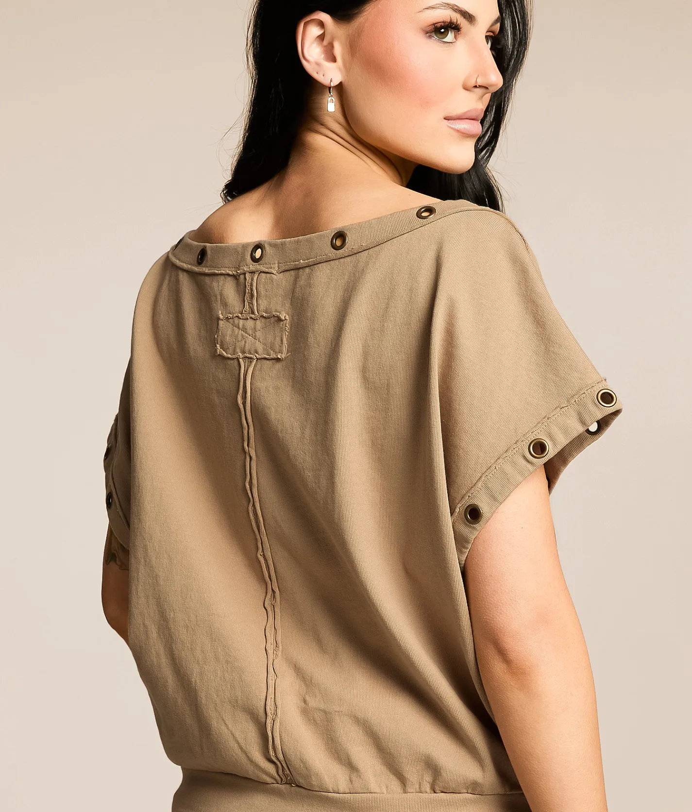Tops | Gilded Intent Raw Edge Grommet Top Samba