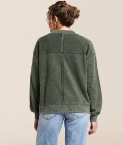 Gilded Intent Raw Edge Washed Cardigan Climbing Ivy Best