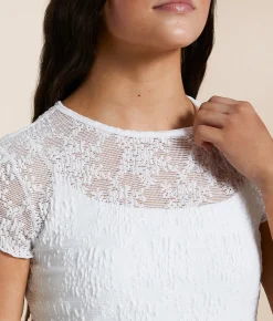 Tops | Free People Ready To Go Lace Top Ivory