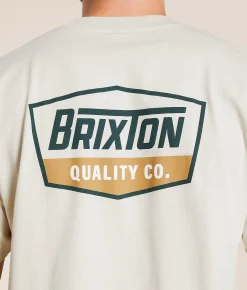 Tops|Graphic T-Shirts | Brixton Reagal T-Shirt Crm Dk Green Metal Bronze