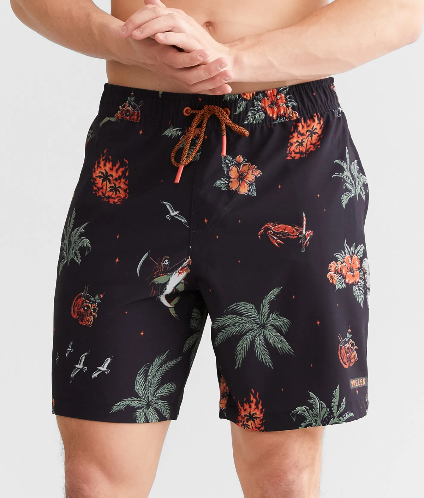Sullen Reaper Shark Stretch Swim Trunks Black Best
