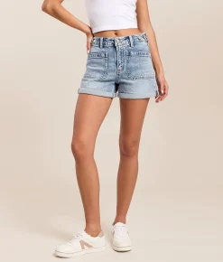 VERVET by Flying Monkey Rebecca High Rise Cuffed Short Jump Sale