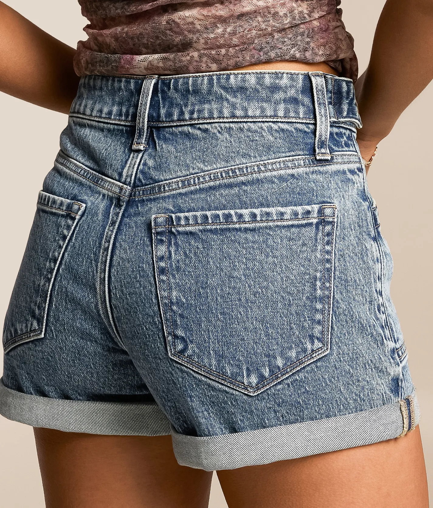 VERVET by Flying Monkey Rebecca High Rise Stretch Short Medium Denim Best