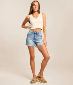 Shorts | VERVET by Flying Monkey Rebecca High Rise Stretch Short Riptide