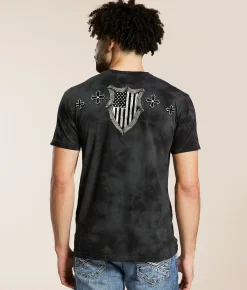 Graphic T-Shirts | Affliction Rebel Instinct T-Shirt Char Blk Lava Wash