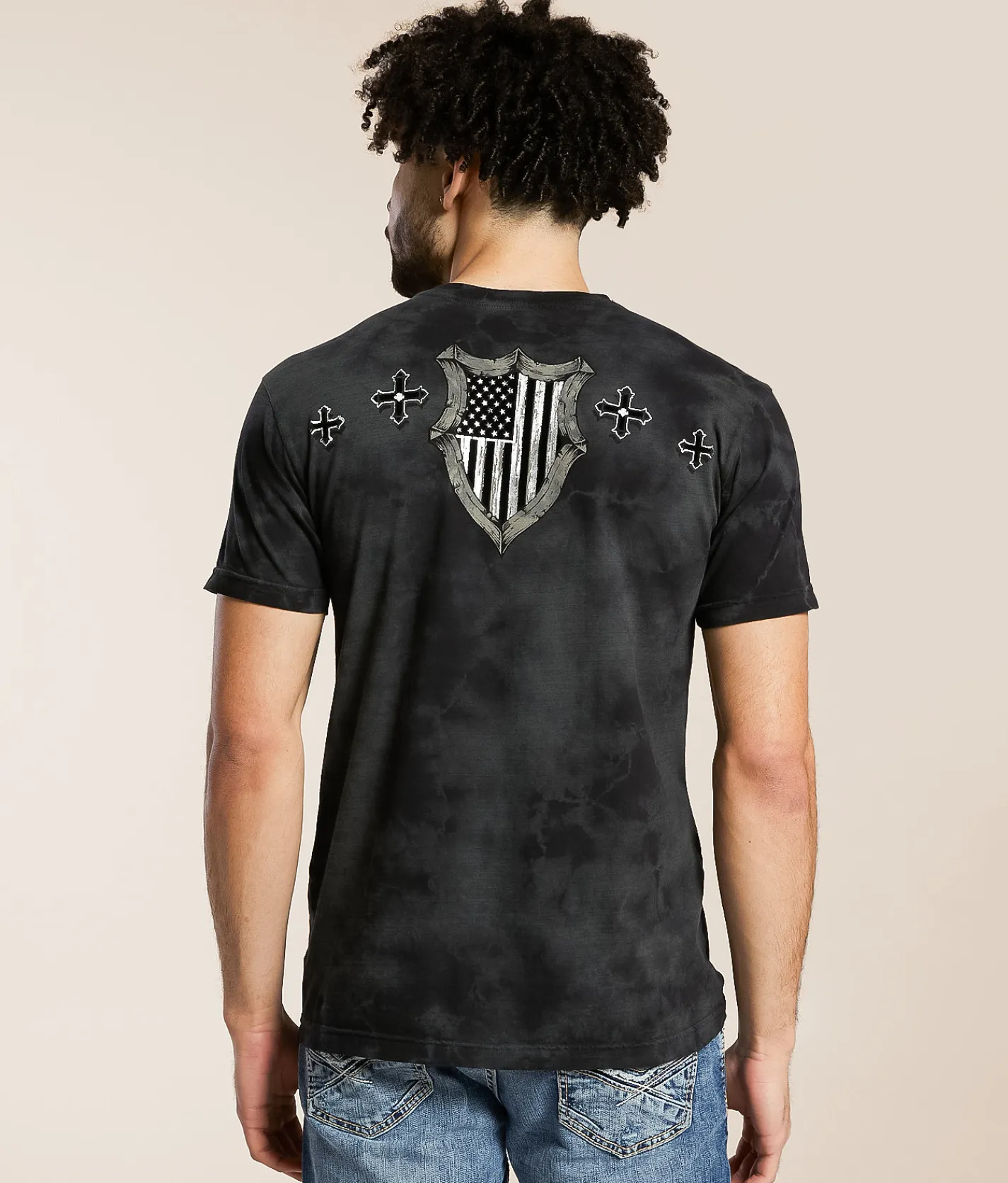Graphic T-Shirts | Affliction Rebel Instinct T-Shirt Char Blk Lava Wash