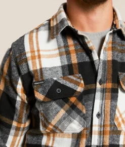 Tops | Howitzer Rebellion Flannel Hooded Shirt Cream Brown Grey Black
