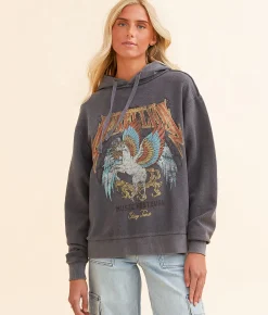 Modish Rebel Rebellion Tour Hooded Sweatshirt Charcoal Clearance