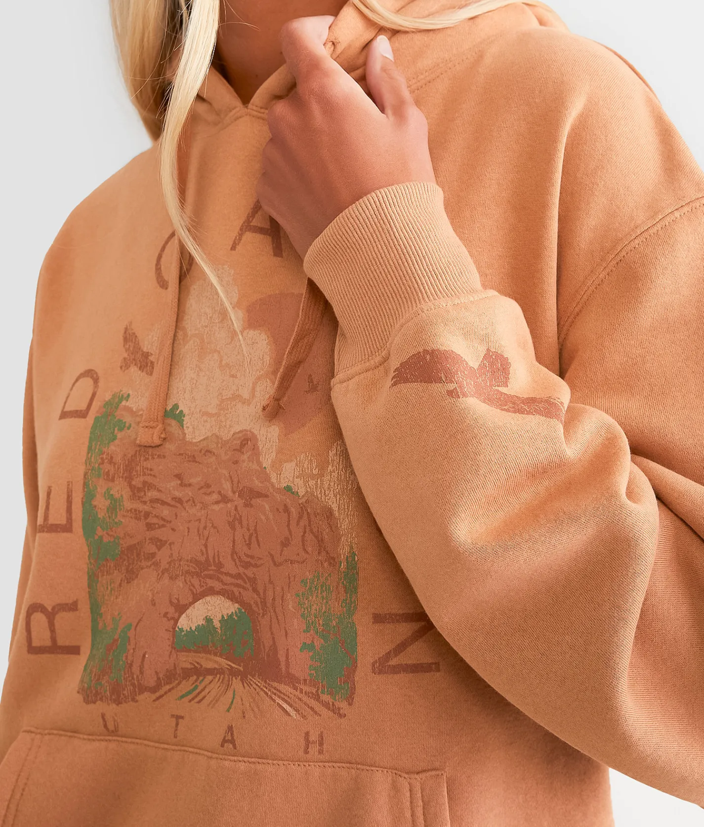 Goodie Two Sleeves Red Canyon Hooded Sweatshirt Washed Rust Outlet